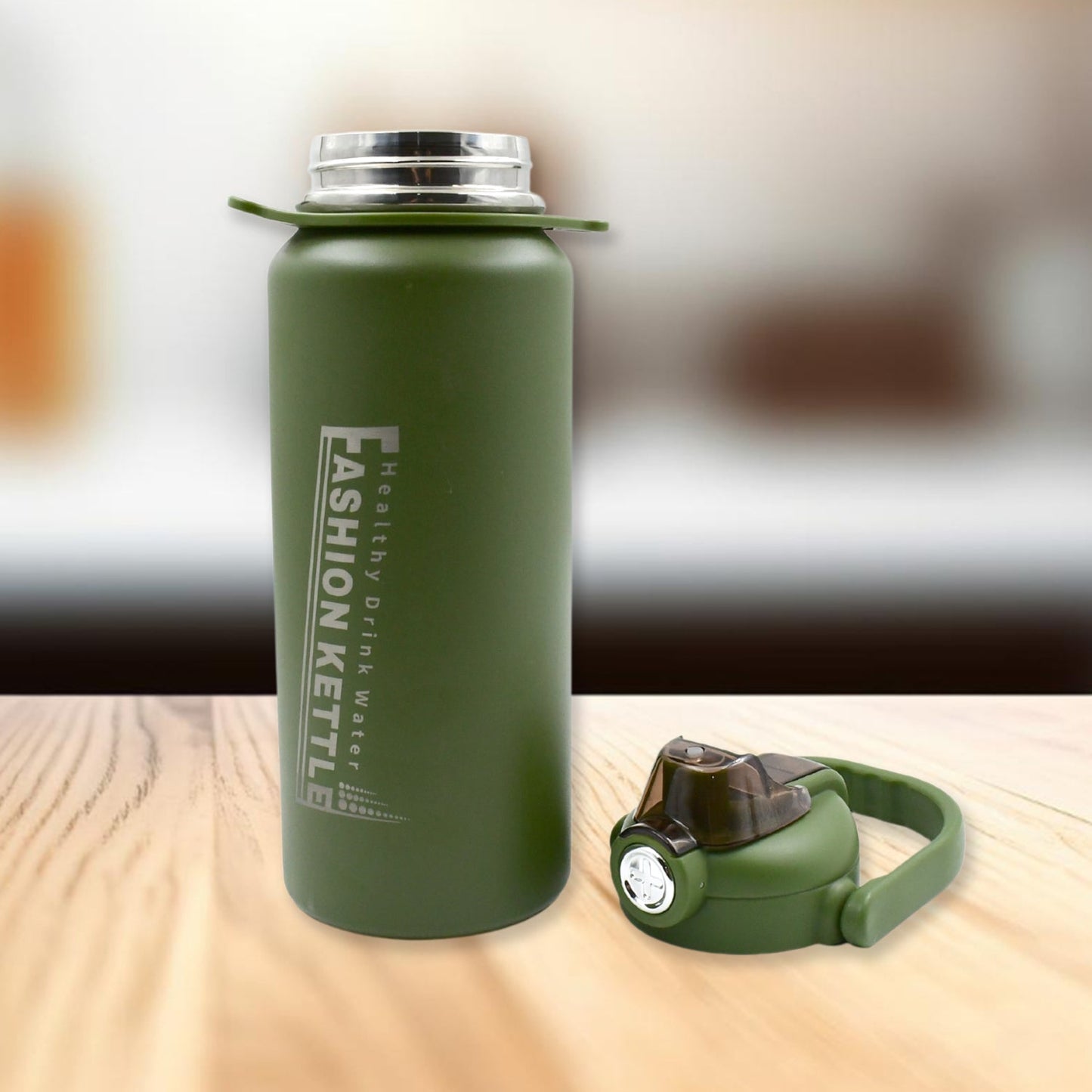 Stainless Steel Water Vacuum Insulated Bottle With Straw (1500ML, Mix Color)