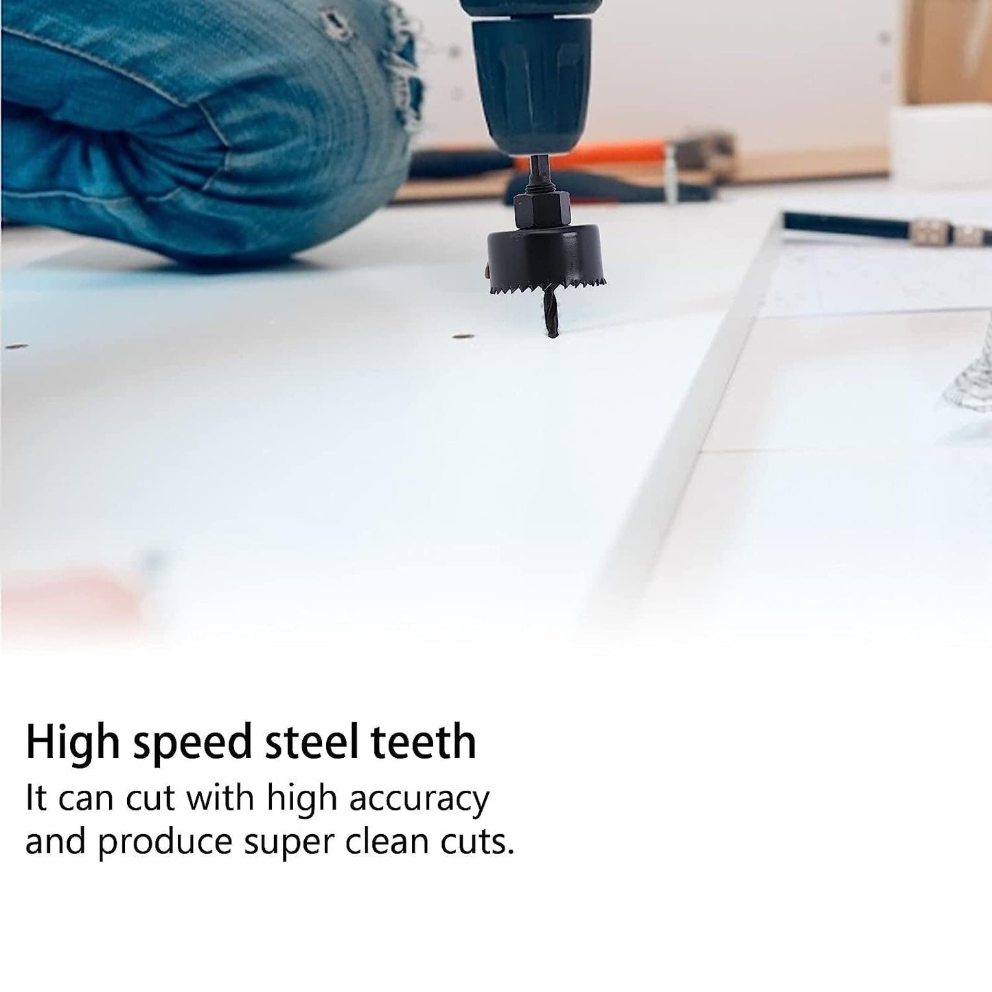 Drill Hole Cutter, Carbon Steel High Accuracy Incisive Hole Saw for Cutting PCV (18 Pcs Set)