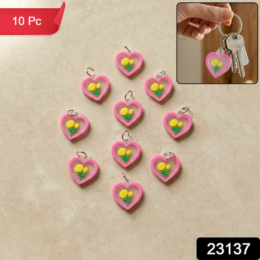 cute heart flower keychain