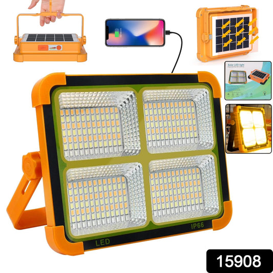 High-Brightness Solar LED Flood Light with Power Bank - in-use lifestyle shot