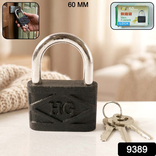 Heavy Duty 60mm Iron Pad Lock with 3 Keys