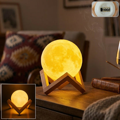 Moon Night Light with Wooden Stand