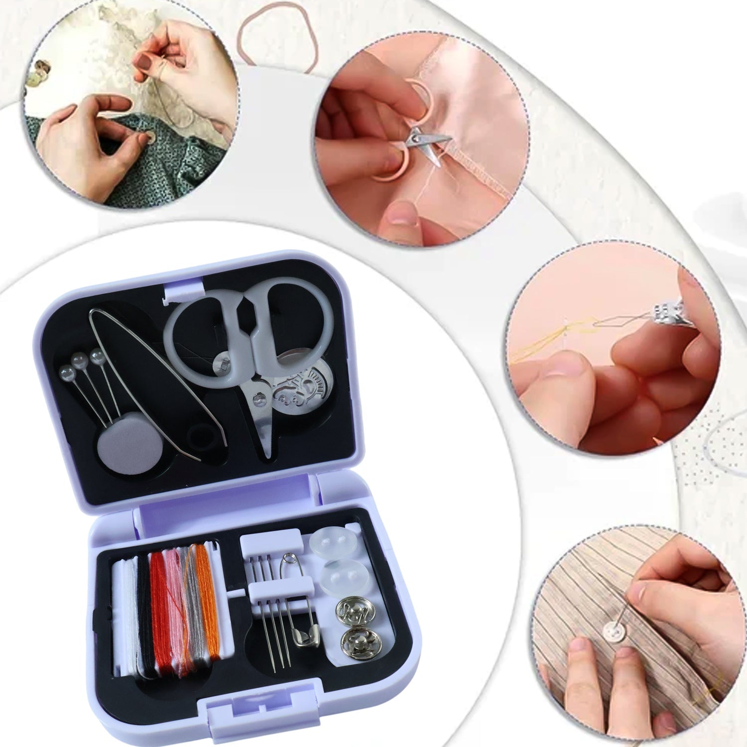  Compact Portable Sewing Kit - scale