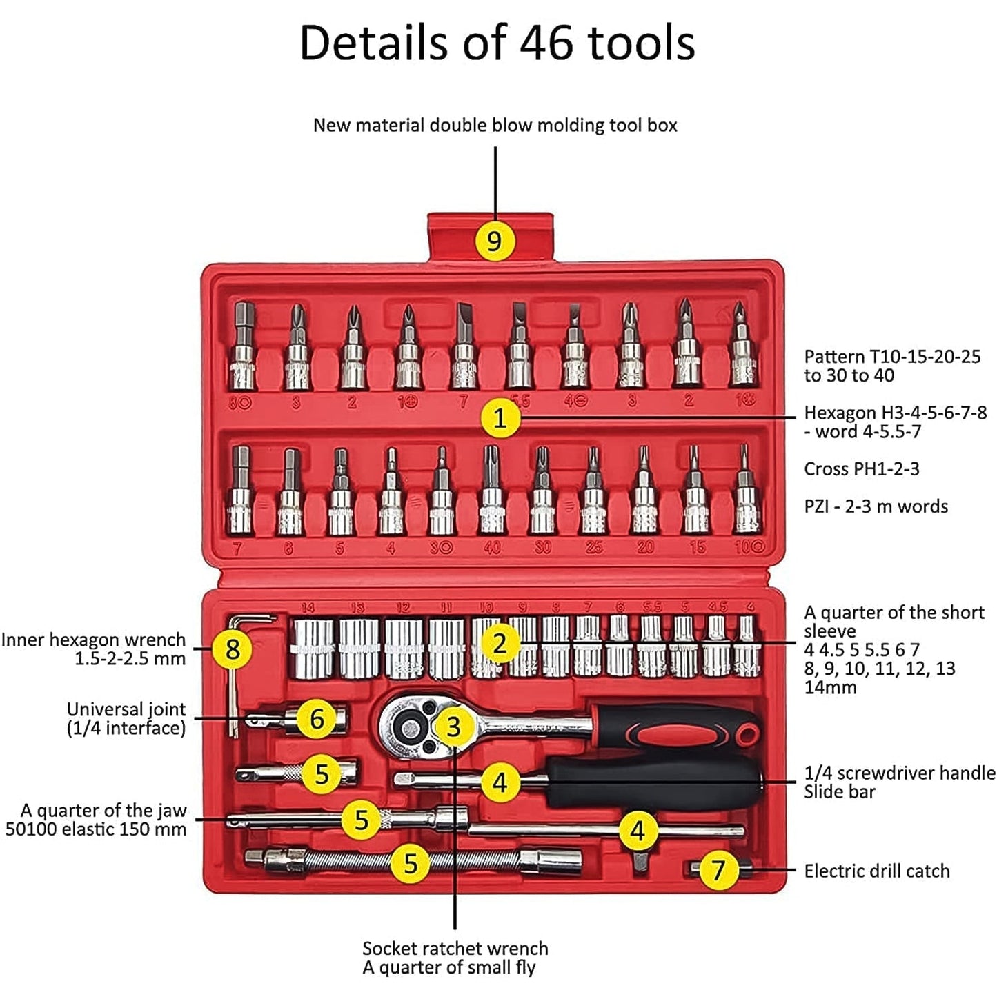  Socket 1/4 Inch Combination Repair Tool - feature