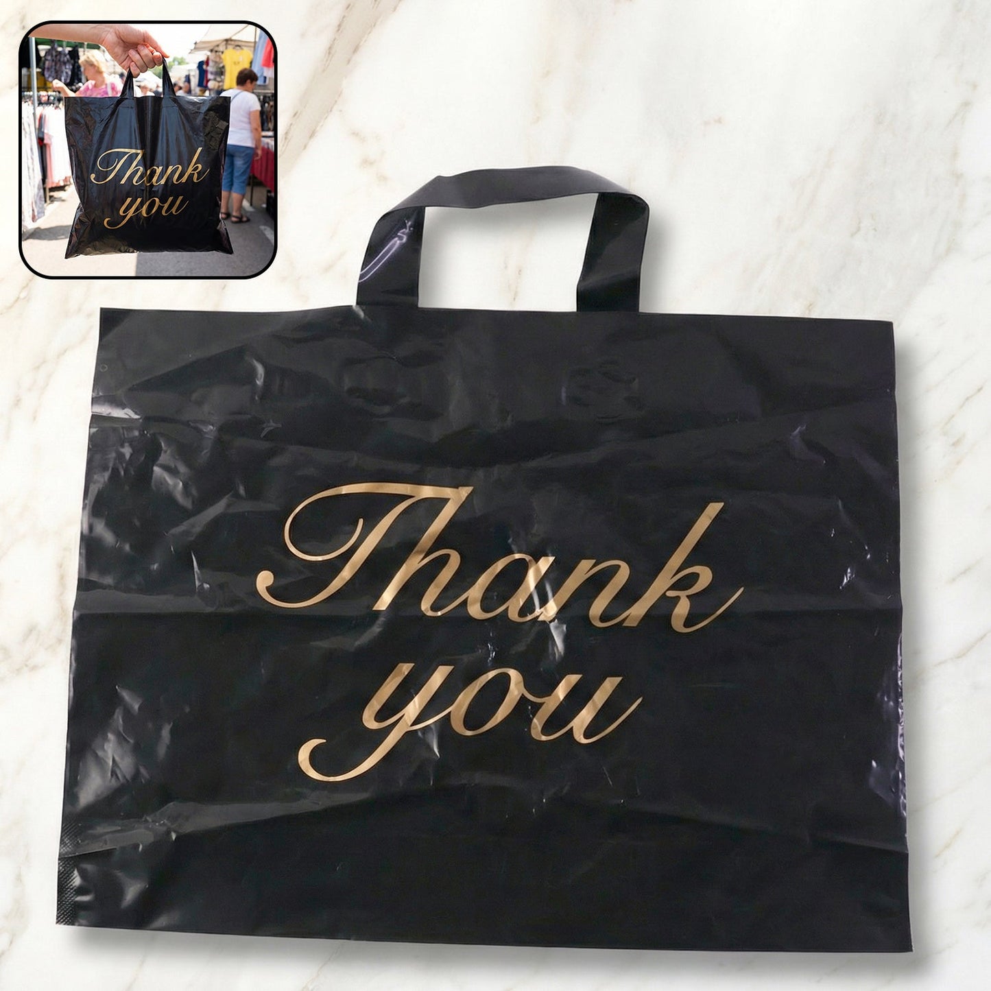 Premium Thank You Printed Carry Bag (22 × 29 Cm, 1 Pc)