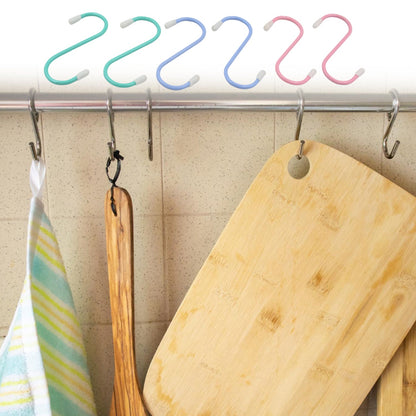 S Shape Metal Hooks for Hanging, Heavy Duty S Shaped Hooks (6 Pcs Set)