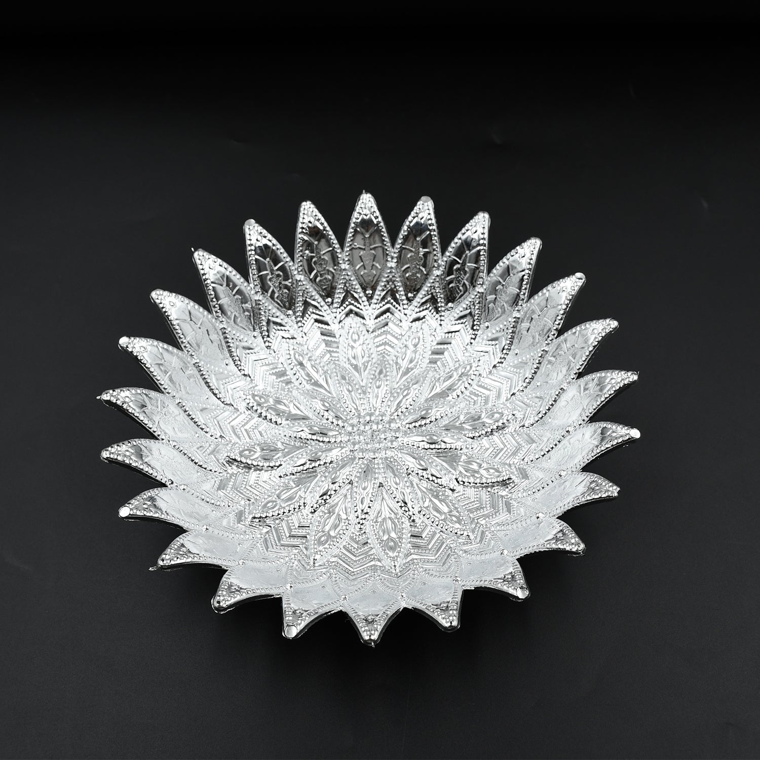 Multipurpose plastic serving tray silver finish mukhwas Diwali India