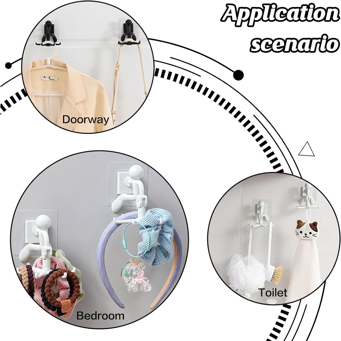 White 6-claw hook organizer for bathroom kitchen and door India