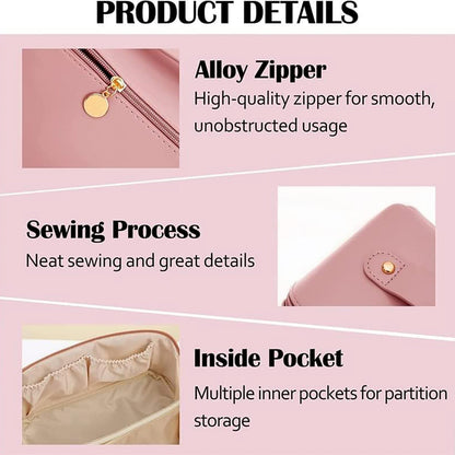 Elegant Peach Zipper Vanity Case