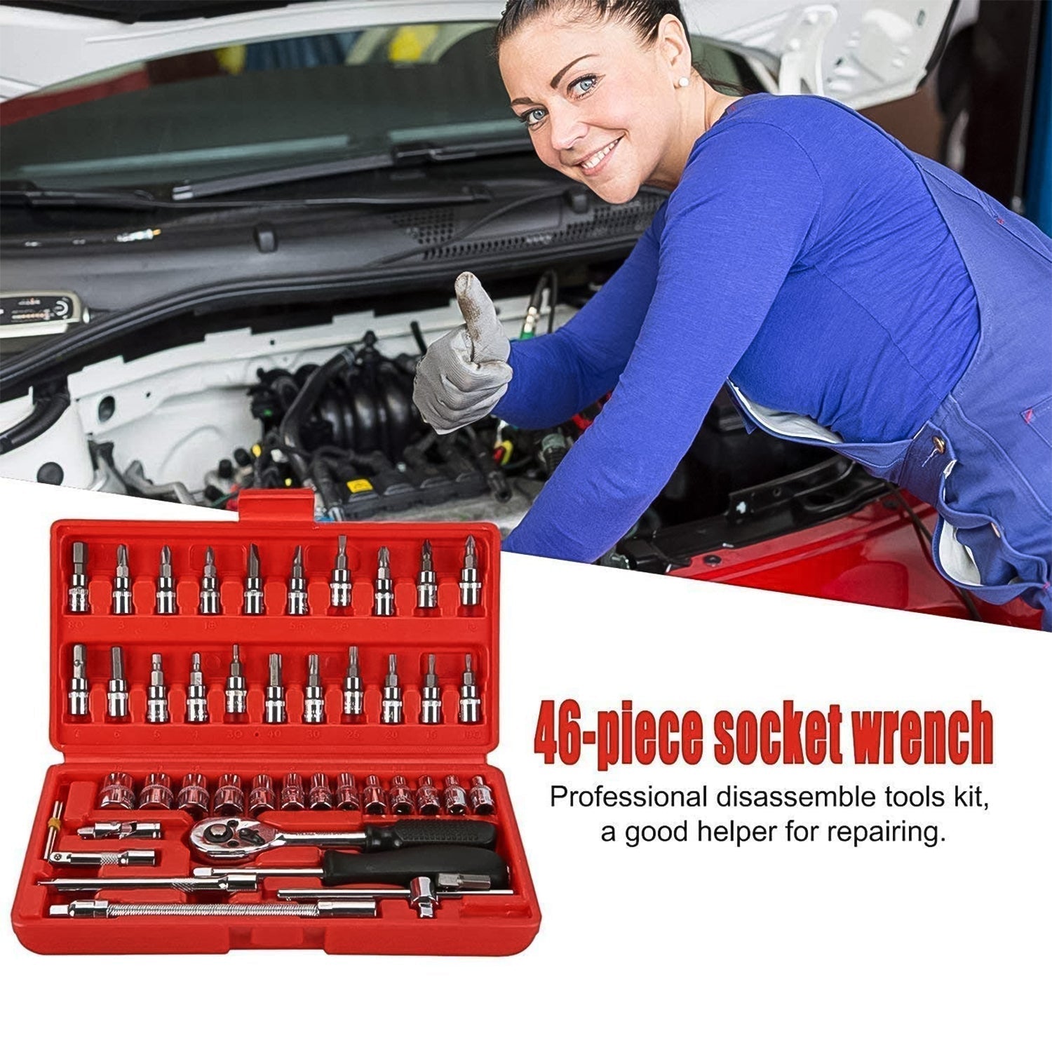  Socket 1/4 Inch Combination Repair Tool - scale