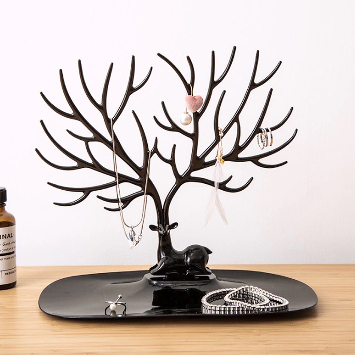 Deer-shaped jewellery display holder for earrings and necklaces antler tree India