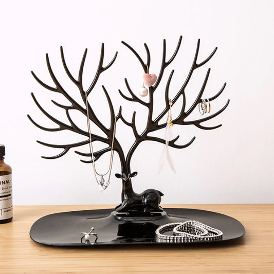 Deer-shaped jewellery display holder for earrings and necklaces antler tree India