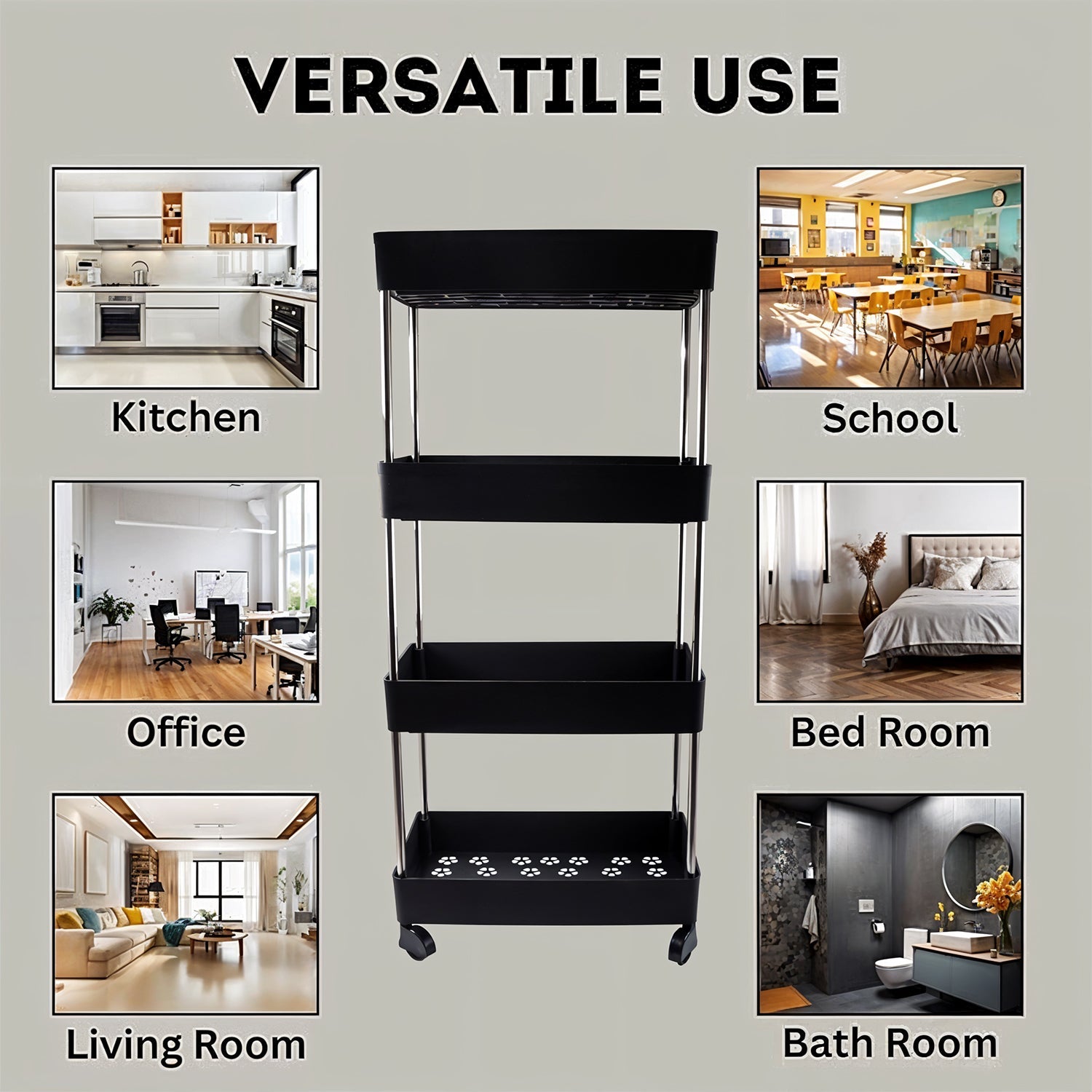  Movable Storage Rack Trolley - specs detail shot