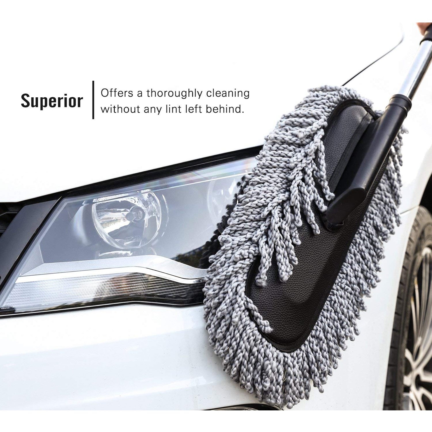  Car Duster, Long Retractable Soft Non-Slip Handle - alternative angle