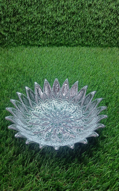 Multipurpose decorative silver serving tray for Navratri and festivals India