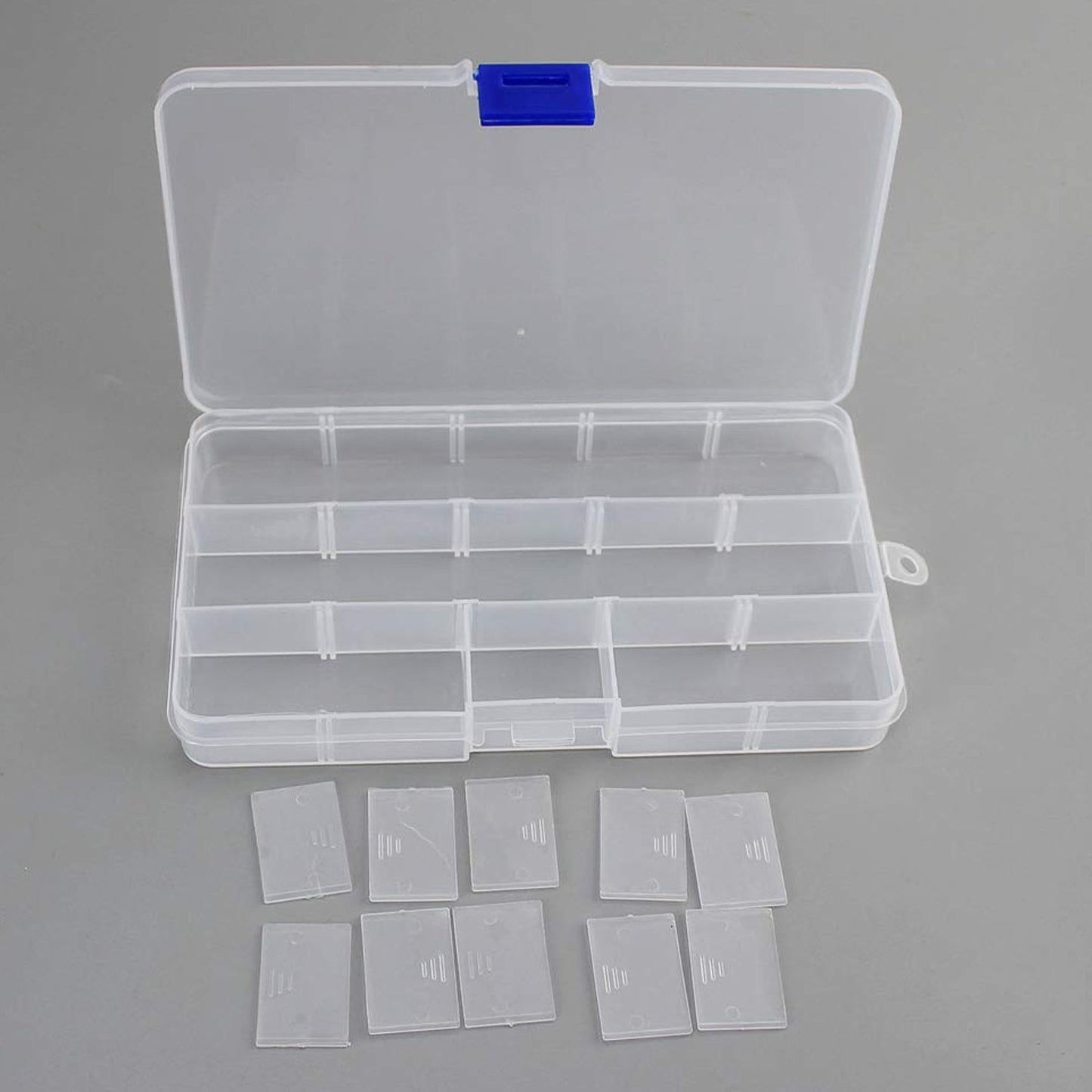 Plastic jewellery organizer 15 grids adjustable for rings and earrings India