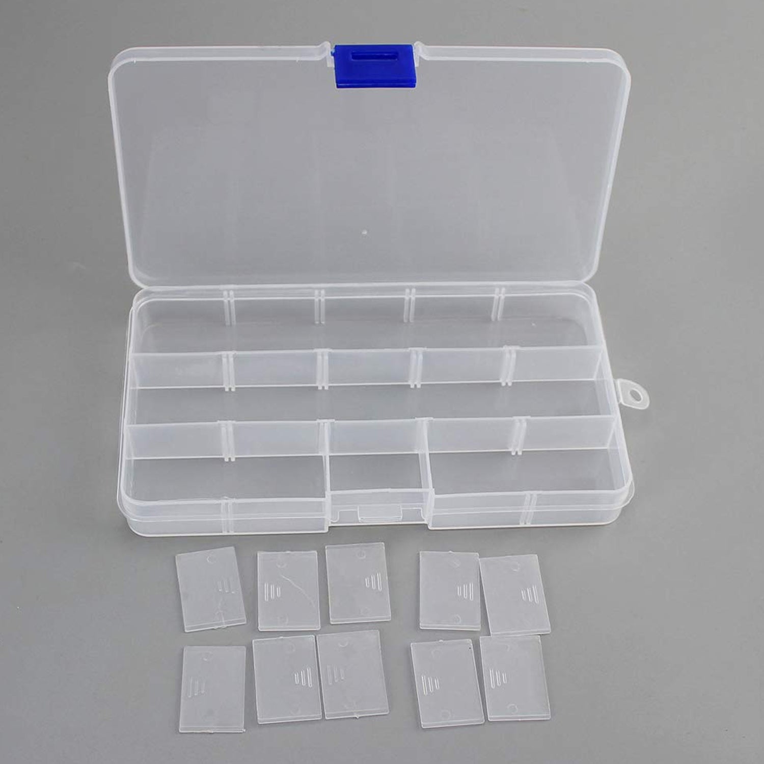 Plastic jewellery organizer 15 grids adjustable for rings and earrings India