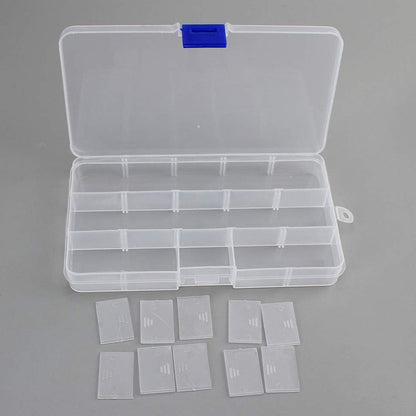 Plastic jewellery organizer 15 grids adjustable for rings and earrings India