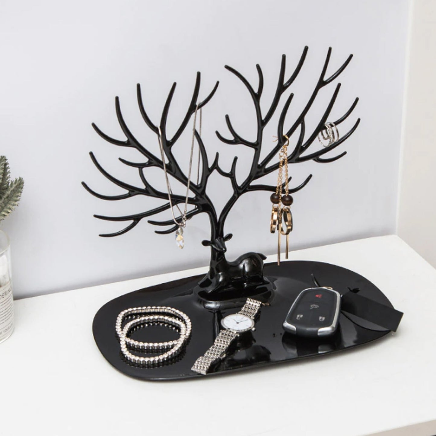 Deer earring holder stand top view India