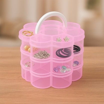 3-layer transparent flower-shaped plastic storage box 9 grids stackable India