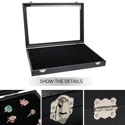Clear-top jewellery display box 35x24cm for rings and badge collection India