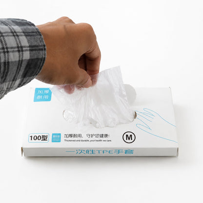 Disposable Medium Plastic Gloves (100 Pc)