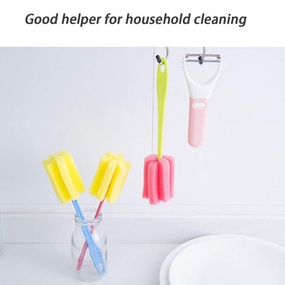 Household sponge cleaning brush 20cm for removing residue from cups and narrow bottles