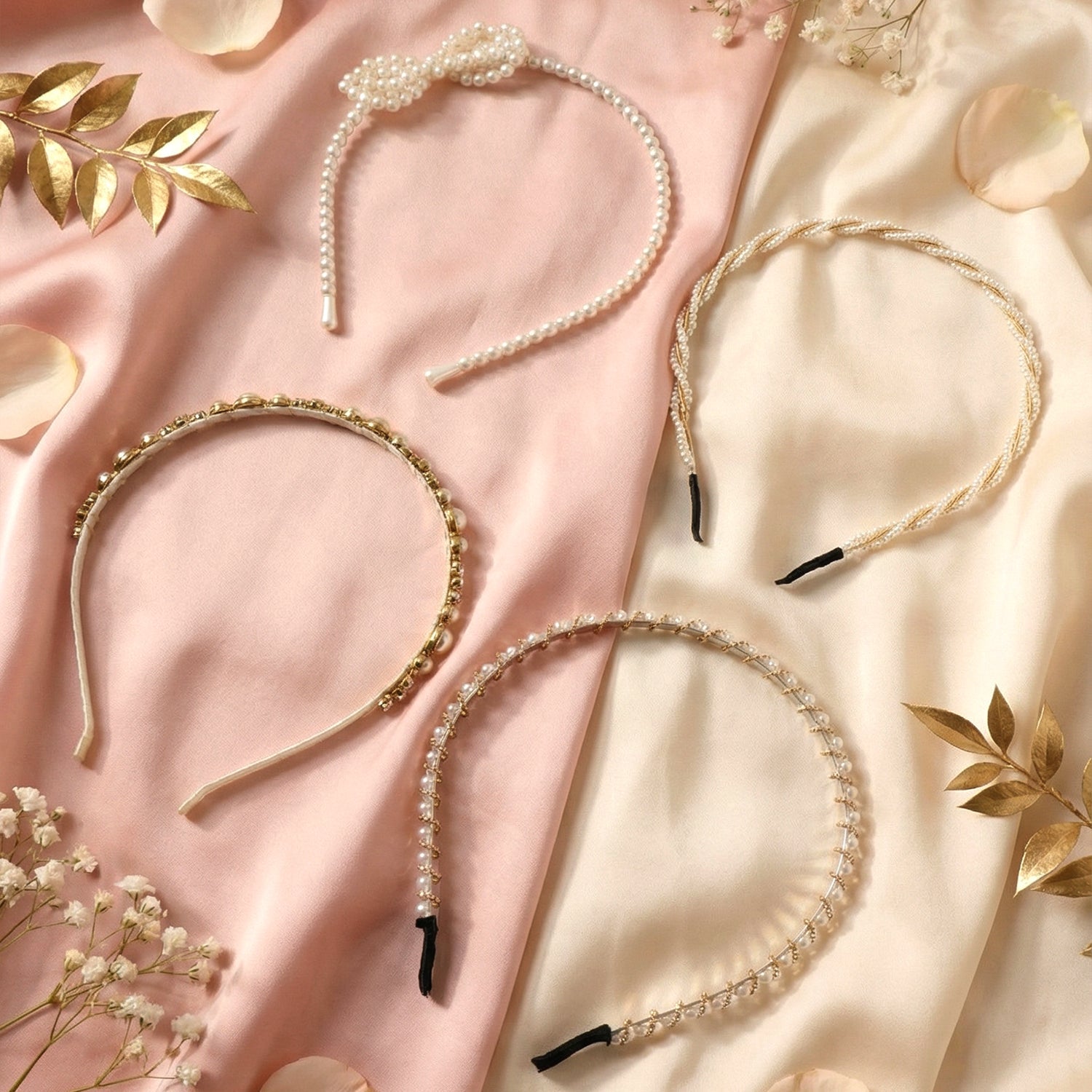 Trendy pearl beaded hair band