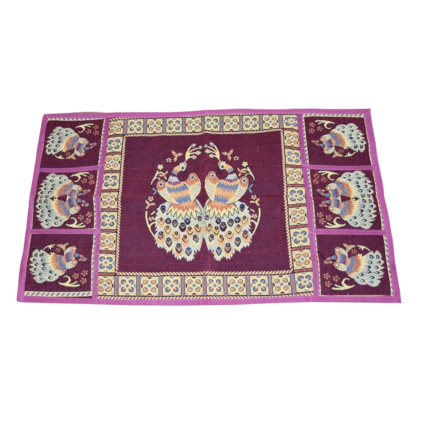 Cotton Fridge Top Cover with Side Pockets for Home Decor (100×60 CM)