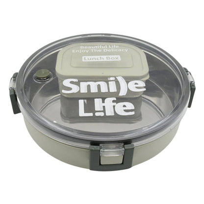 Miracle Stainless Steel Round Lunch Box (450 ML + 250 ML Approx)
