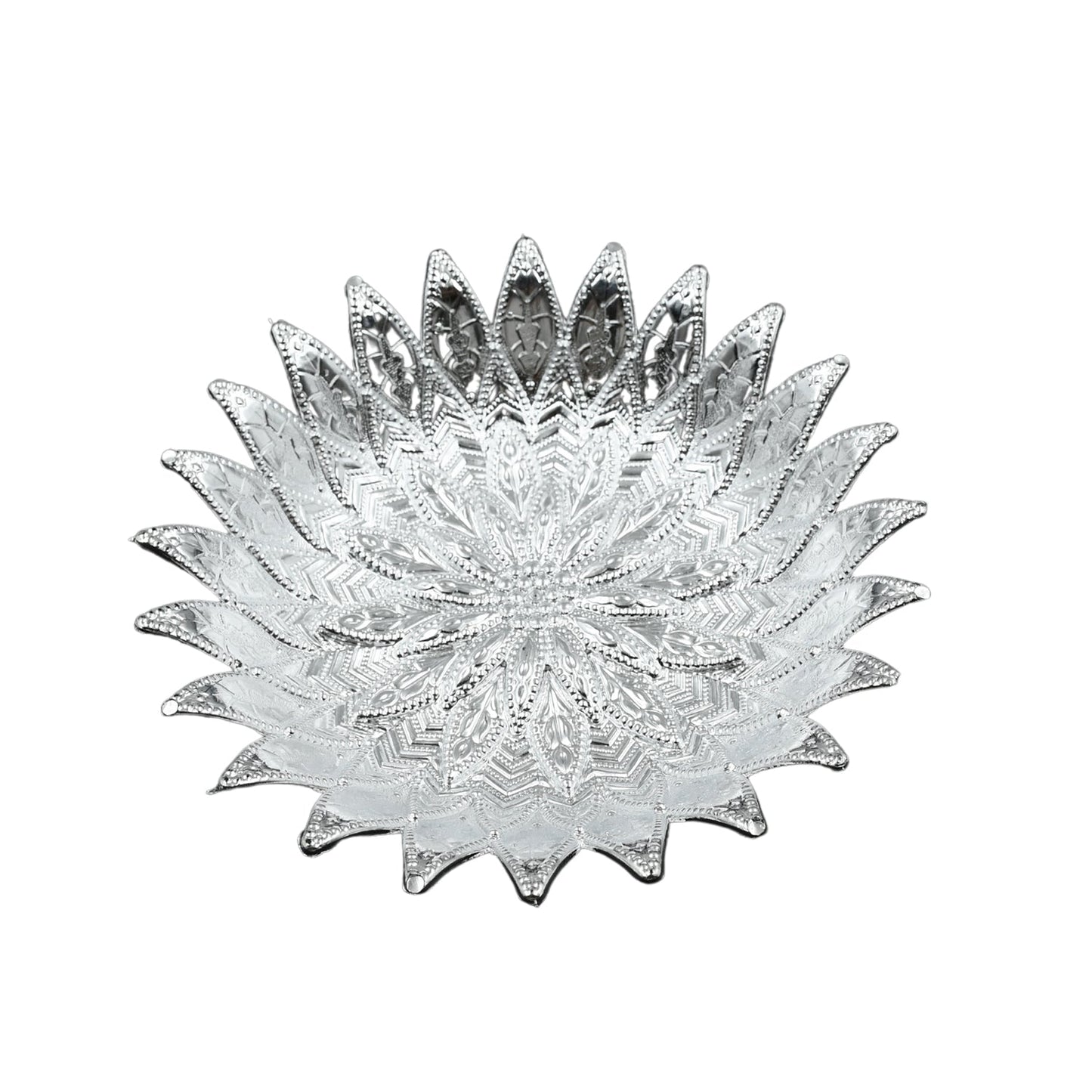 Decorative tray with silver plastic finish for festive occasions India