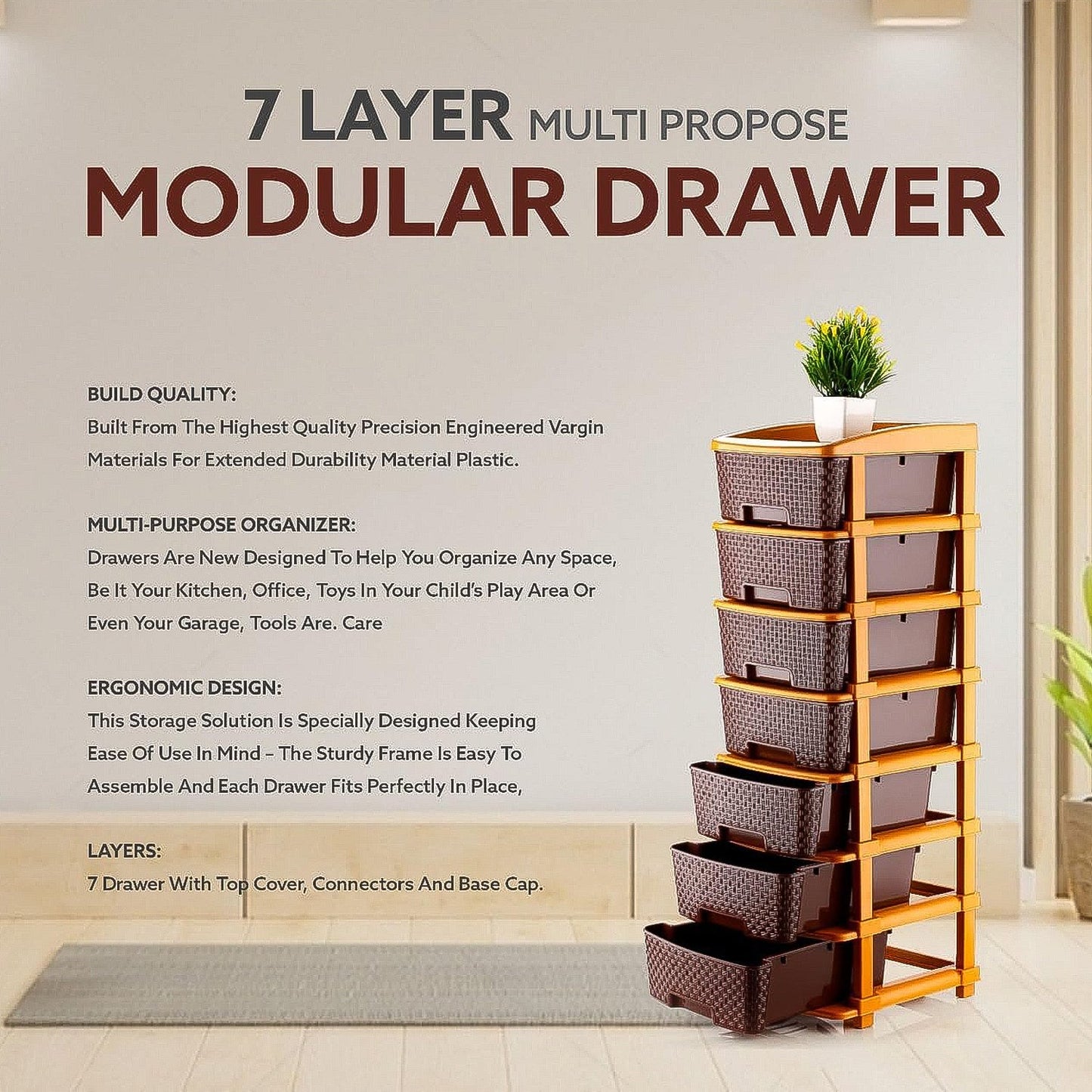  7-Layer Plastic Storage Drawer - feature
