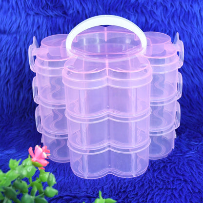 Plastic flower storage box 3 layers 9 grids for beads and craft India