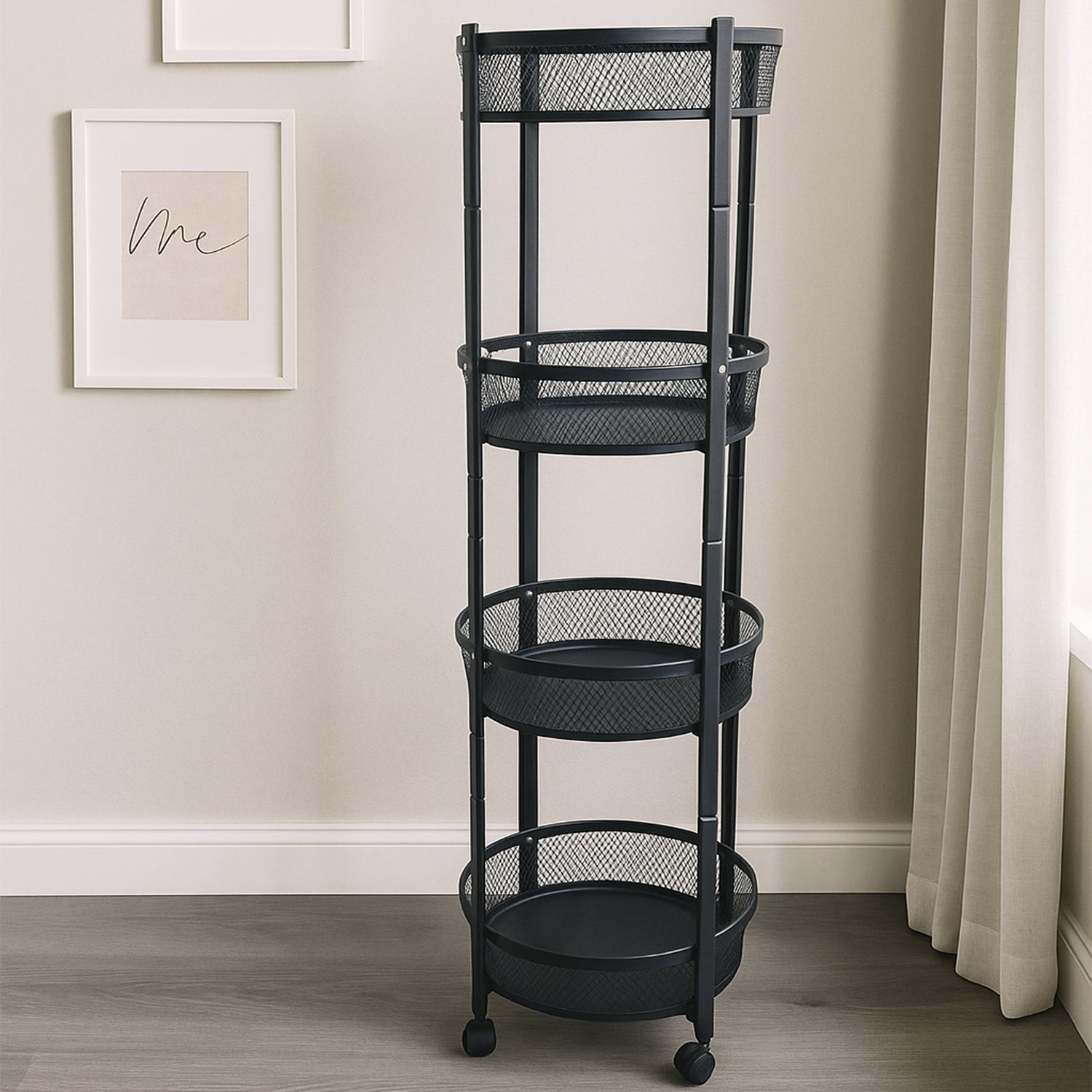Space-Saving 4-Layer Round Rack