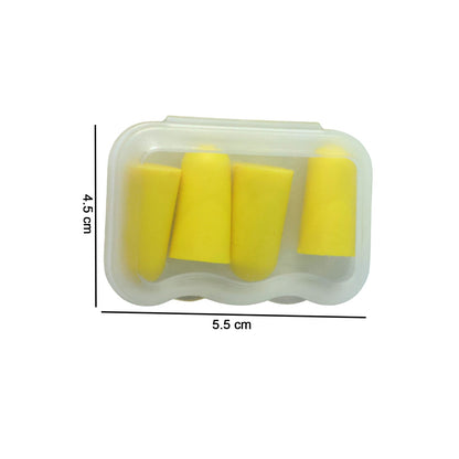 Soft Foam Noise Reduction Ear Plugs with Compact Storage Case (4 Pair / 8 Pcs)