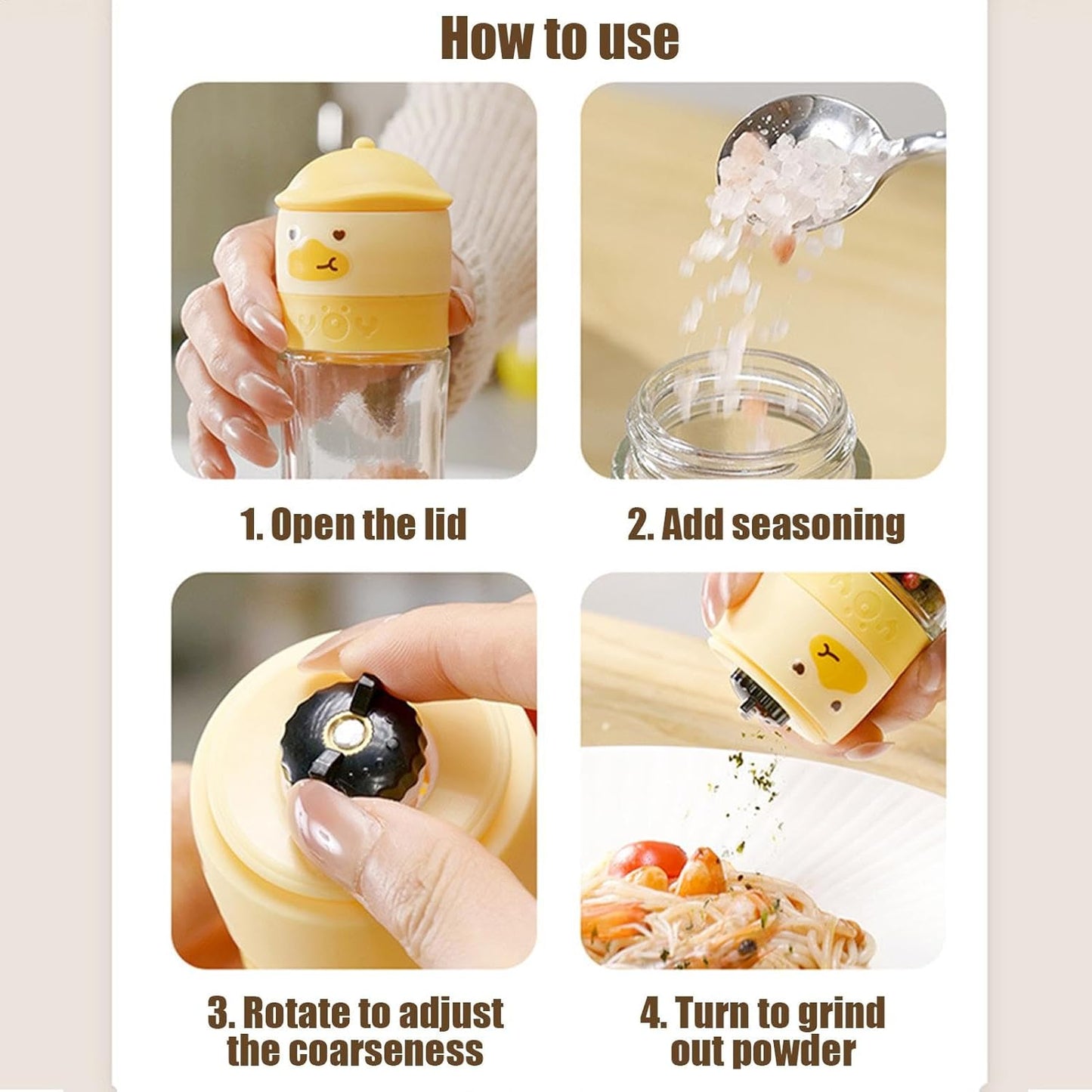 Duck Head Glass Spice Grinder (1 Pc)