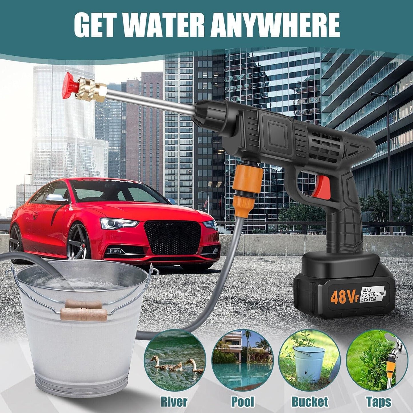  48V Wireless High-Pressure Car Washer - main