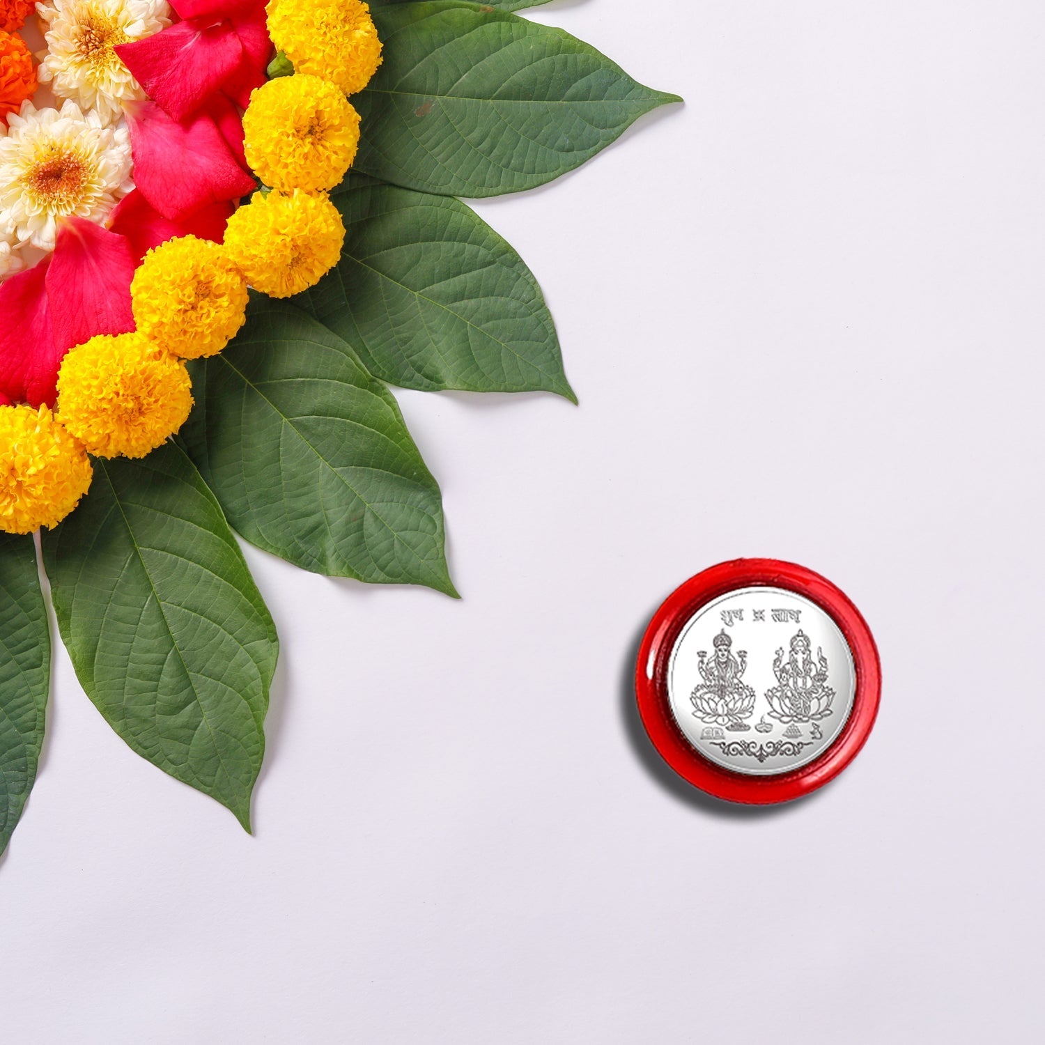 Pooja Coin showcasing intricate artwork