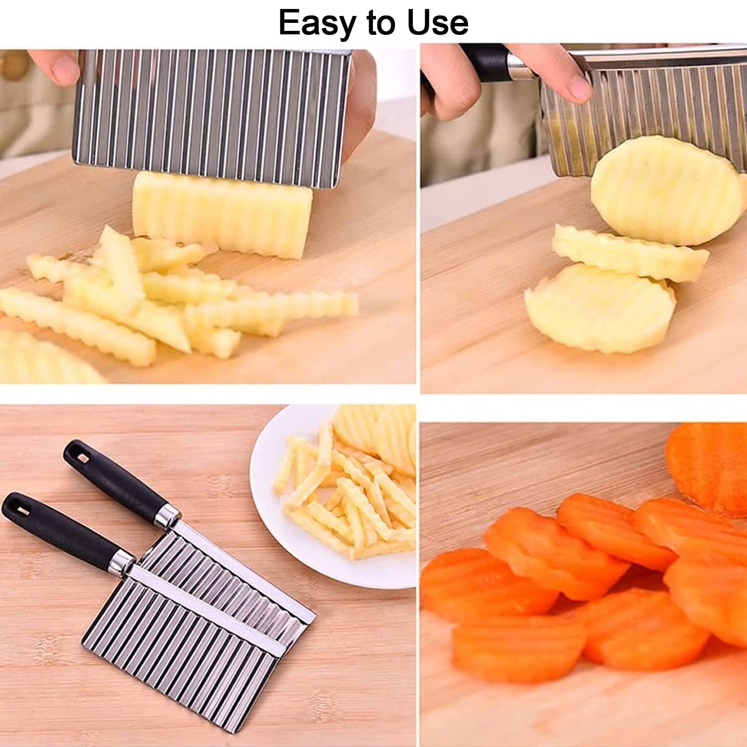  Stainless Steel Crinkle Cutter Knife for Salad - comparison shot