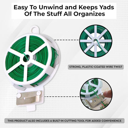 Reusable Green Twist Tie Roll (50 Meter Length)