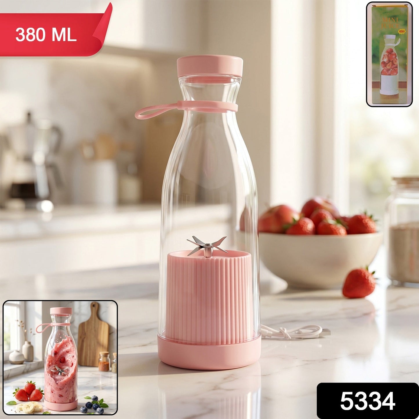 Portable Electric Juicer Blender Bottle 380 ML