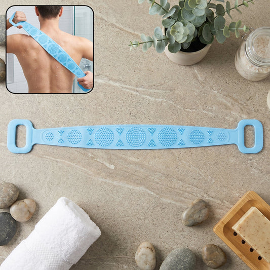 Silicone body back scrubber belt with dual handles - main view