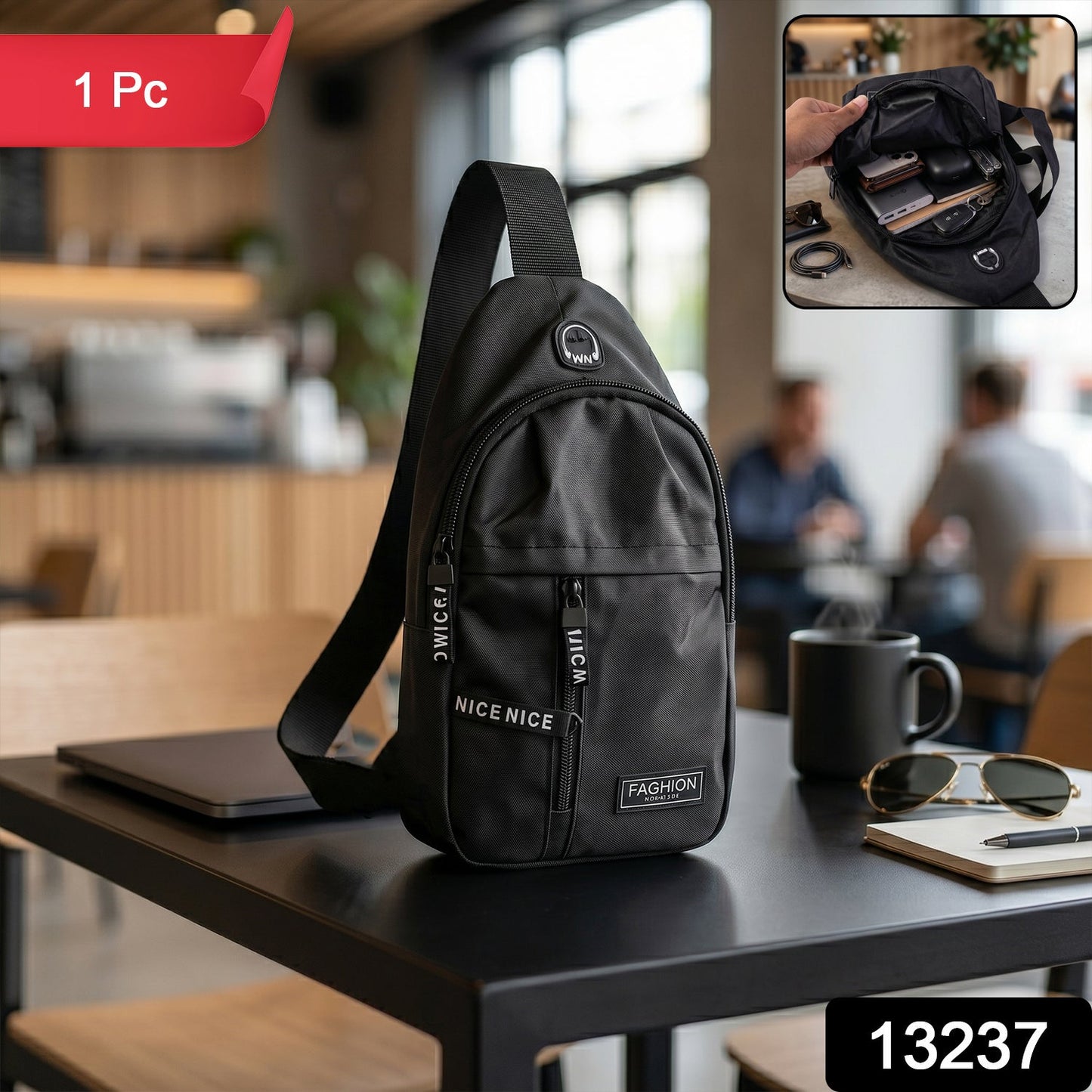 Waterproof Waist Bag – Shoulder Crossbody Bag with USB Charging Slot