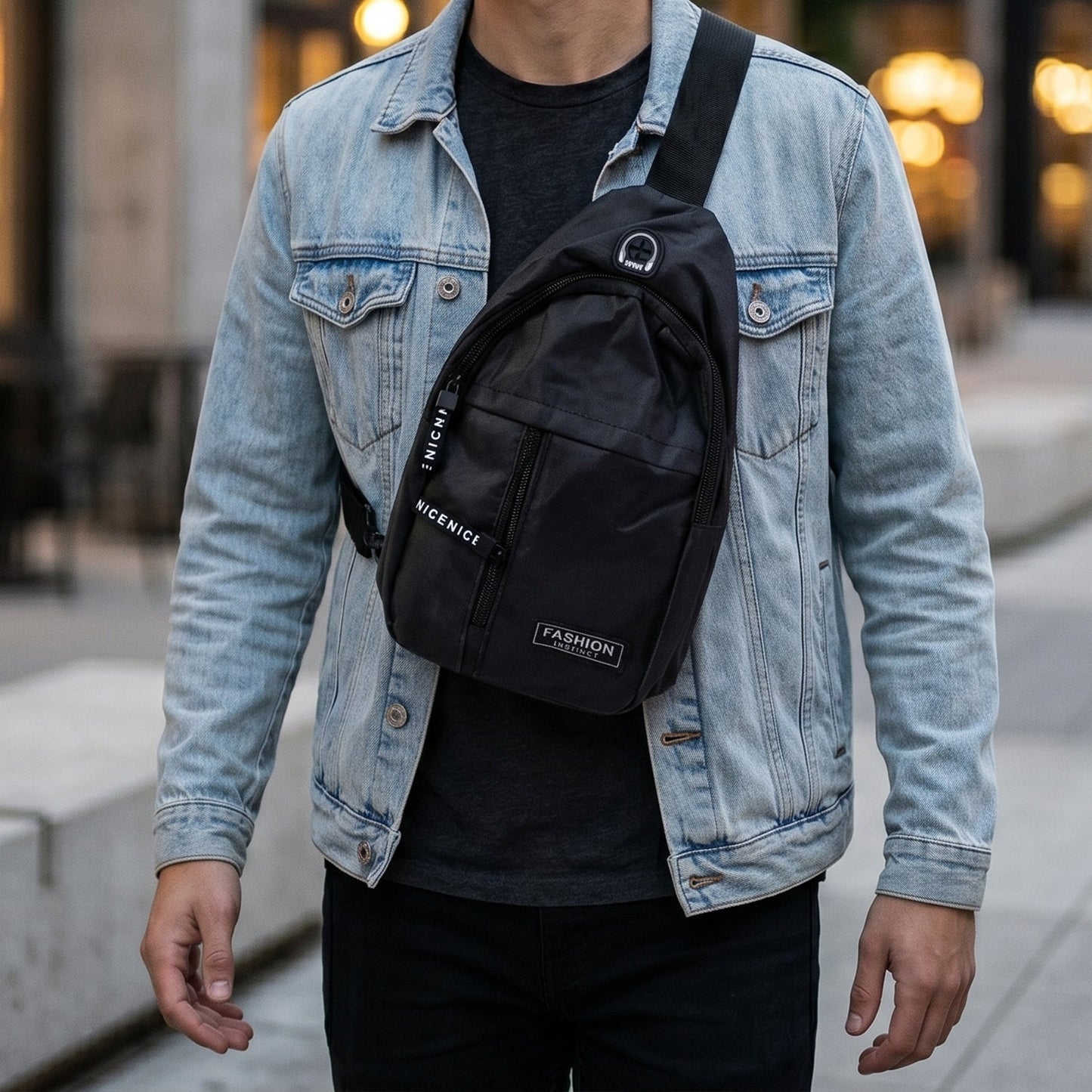 Waterproof Waist Bag – Shoulder Crossbody Bag with USB Charging Slot