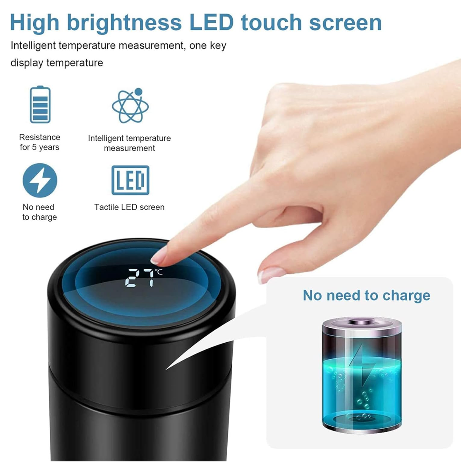  Vacuum Insulated Water Bottle LED - feature