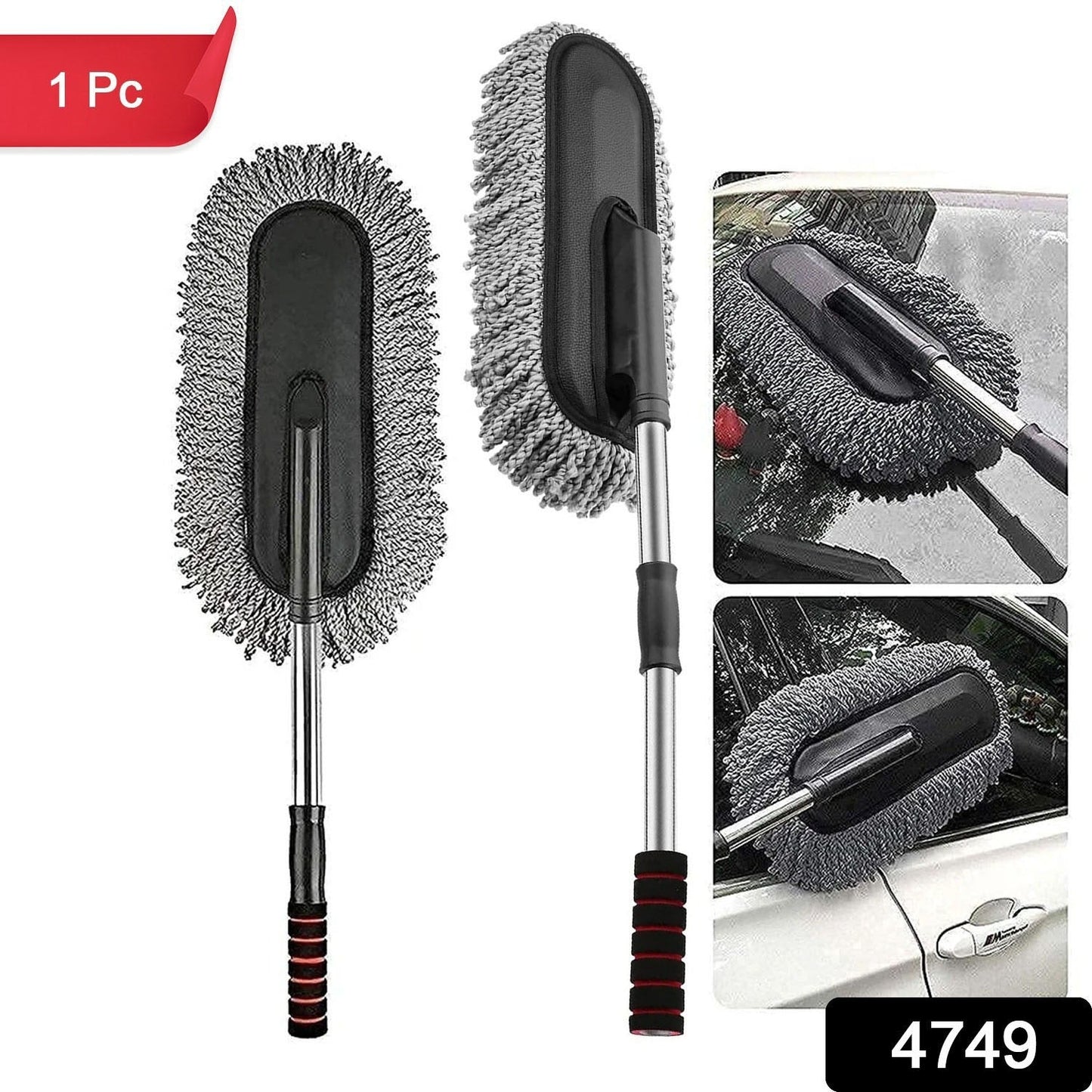  Car Duster, Long Retractable Soft Non-Slip Handle - in-use lifestyle shot