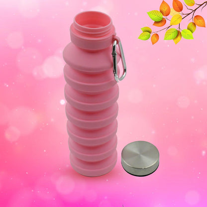 Foldable Silicone Leak Proof Sports Travel Water Bottle for  Gym Hiking 1 Pc 24 cm