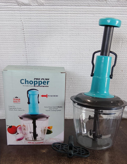 6 Blades Manual Hand-Press Vegetable Chopper (950 ML / Mix Color)