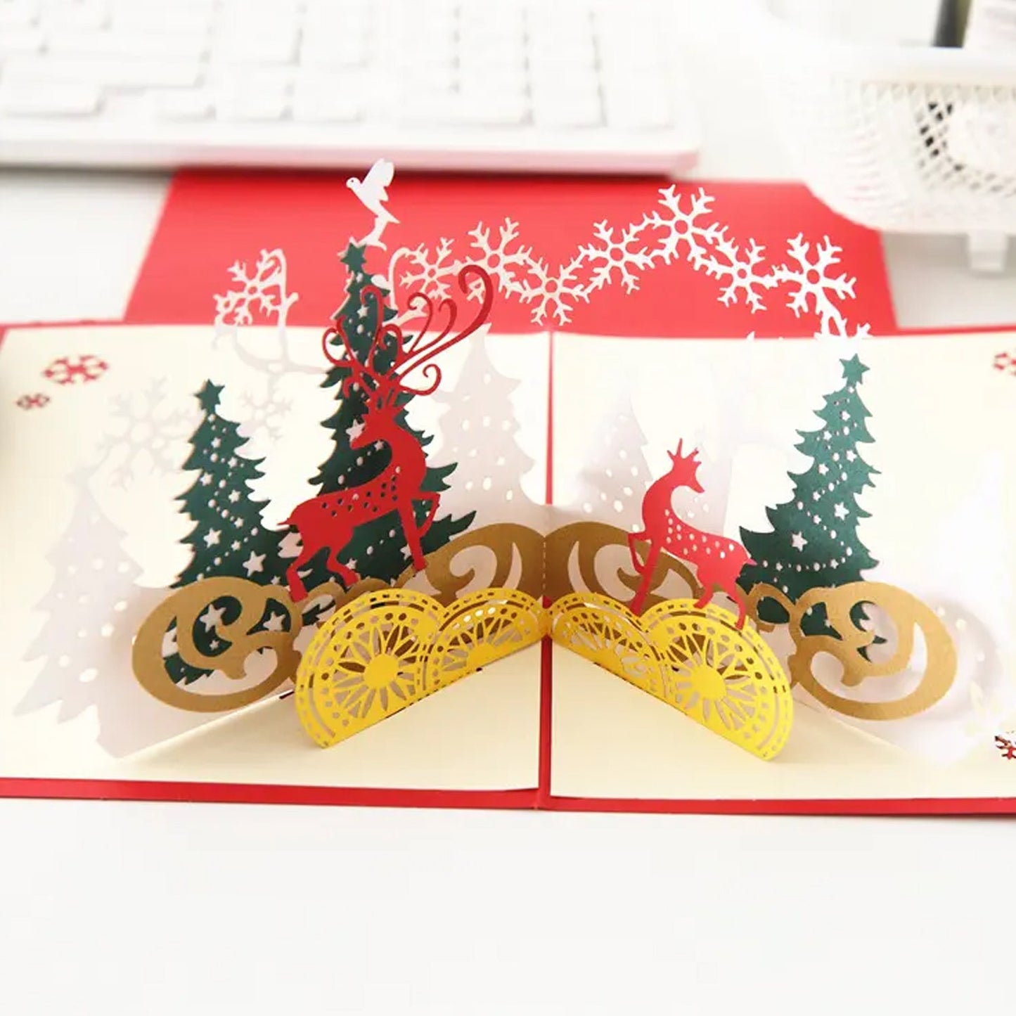 3D -Up Greeting Card (1 Pc): Birthday, Love, Christmas