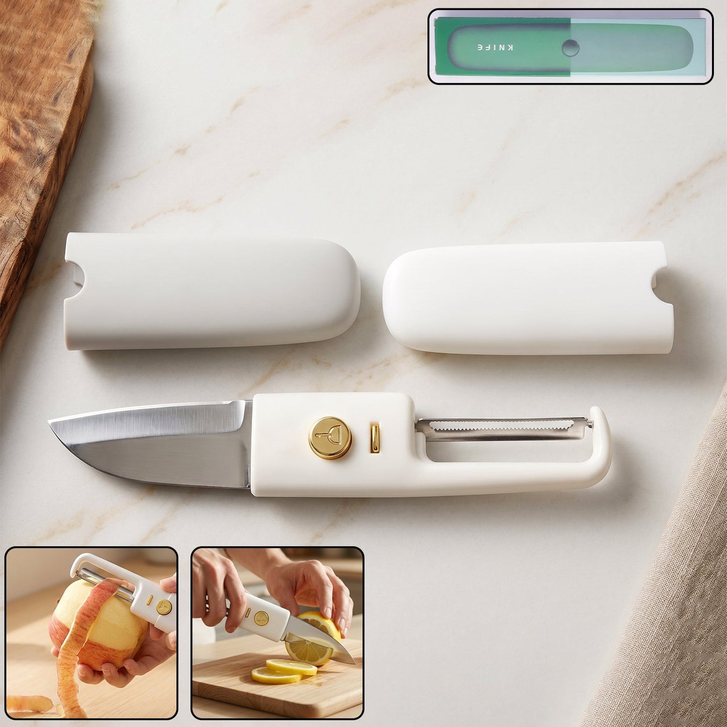 2 in 1  Knife, Multifunctional peeler fruit knife (1 Pc)